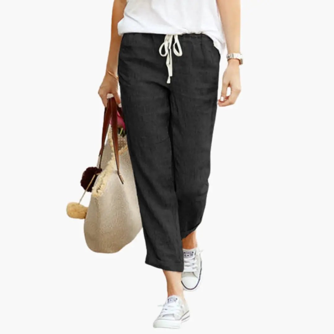 Women’s Summer Pants with Adjustable Waist and Side Pockets