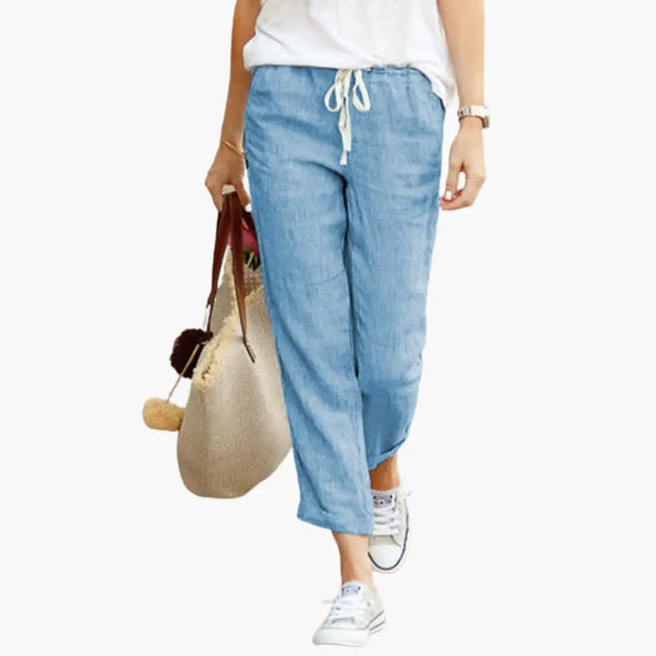 Women’s Summer Pants with Adjustable Waist and Side Pockets
