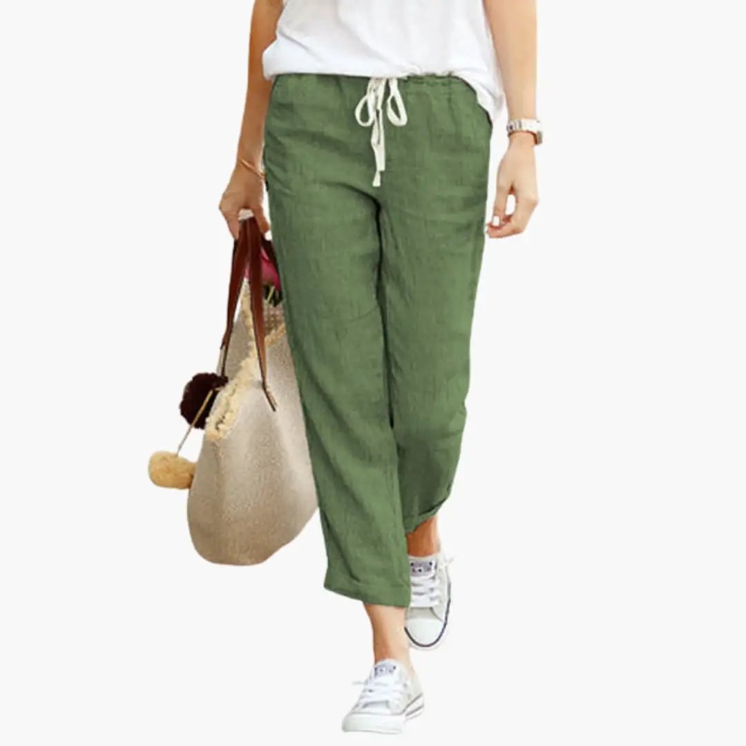 Women’s Summer Pants with Adjustable Waist and Side Pockets