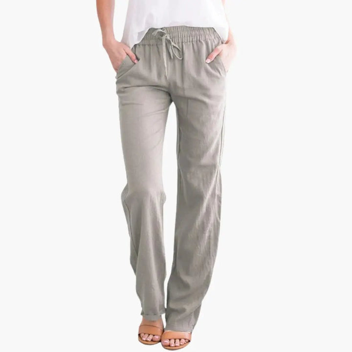 Women’s Wide-Leg Pants with Elastic Waist and Pockets