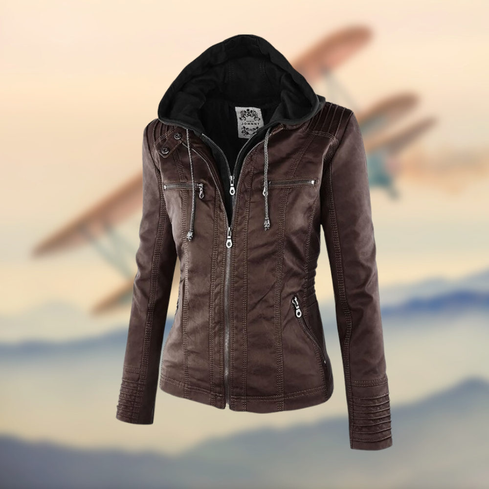 Lauren | Women’s Trendy Zip-Up Biker Jacket