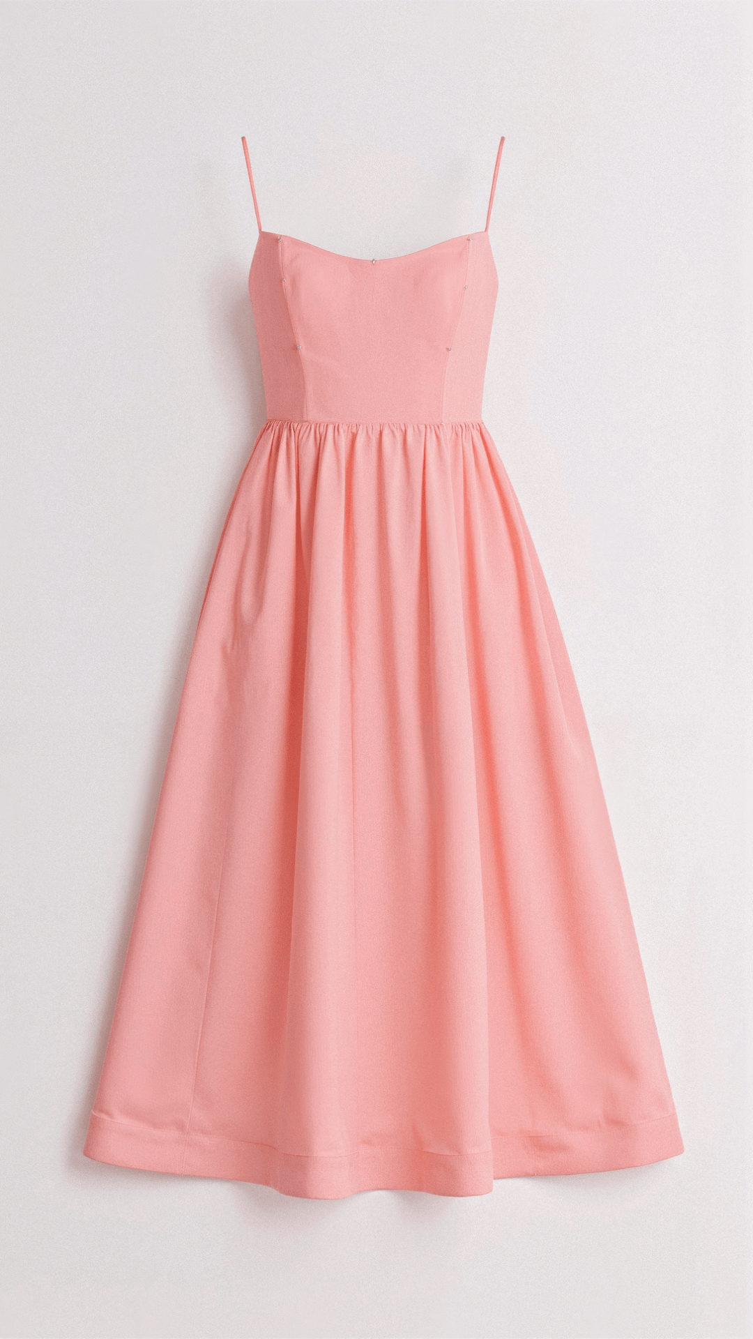 Women's Spaghetti Strap Scoop Neck Gathered A-Line Skirt Dress