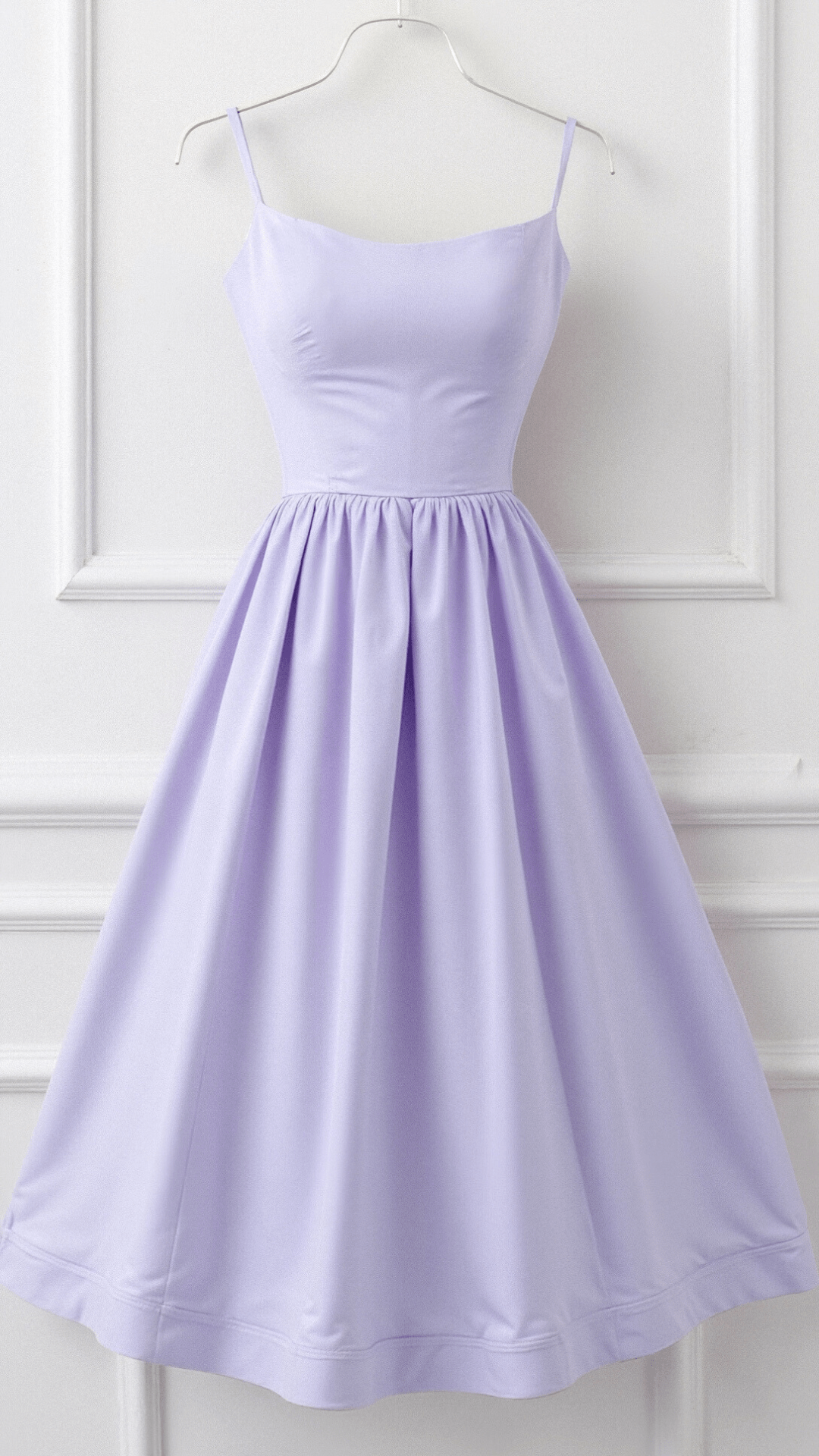 Women's Spaghetti Strap Scoop Neck Gathered A-Line Skirt Dress