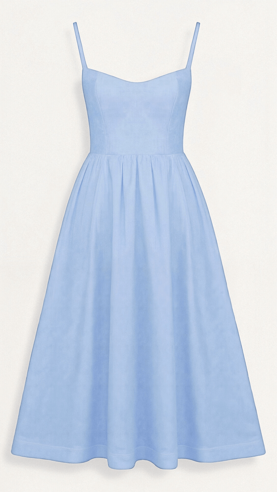 Women's Spaghetti Strap Scoop Neck Gathered A-Line Skirt Dress