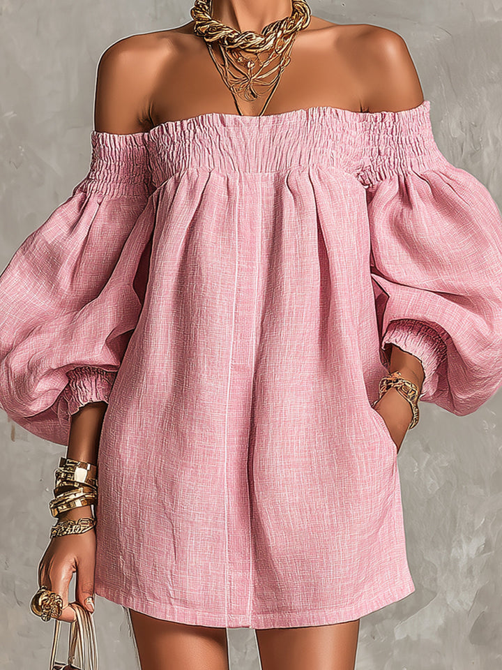 Petronella | Women's Off-Shoulder Puff-Sleeve Mini Dress