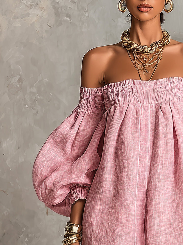 Petronella | Women's Off-Shoulder Puff-Sleeve Mini Dress