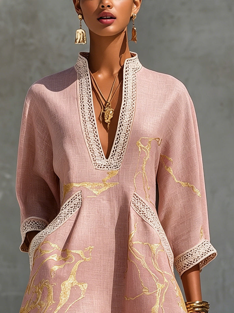 Odette | Women's Lace-Trim V-Neck Mini Dress
