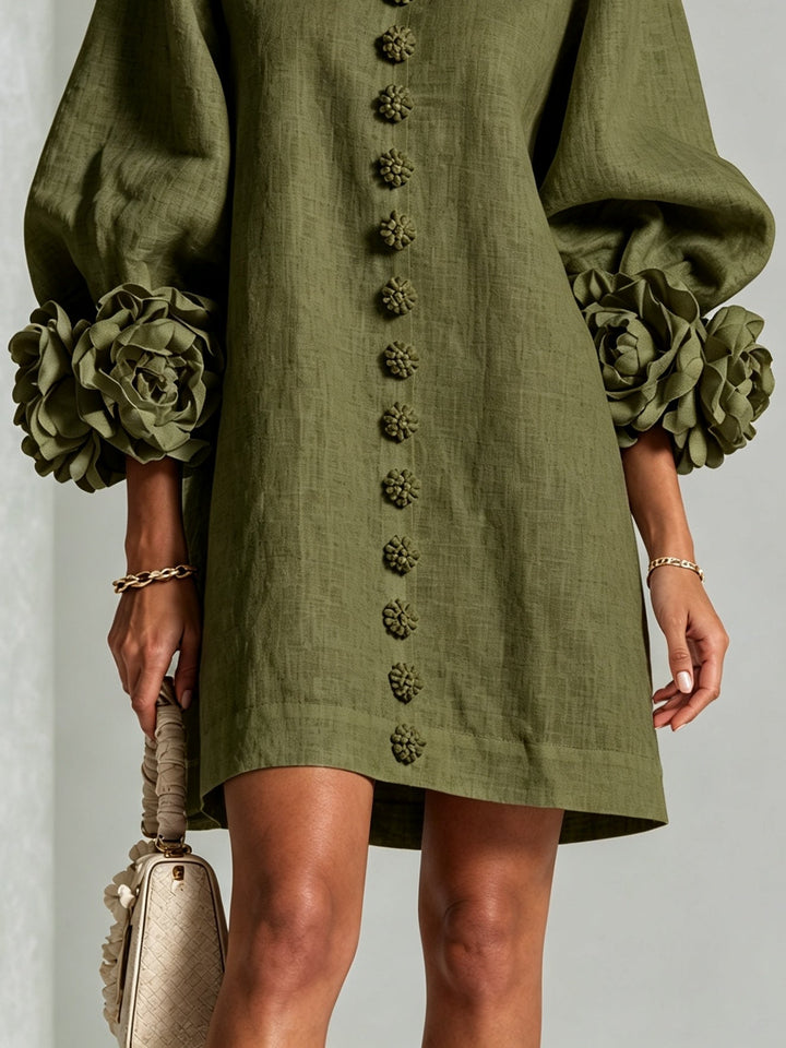 Corynne | Women's Floral-Detail Button Mini Dress