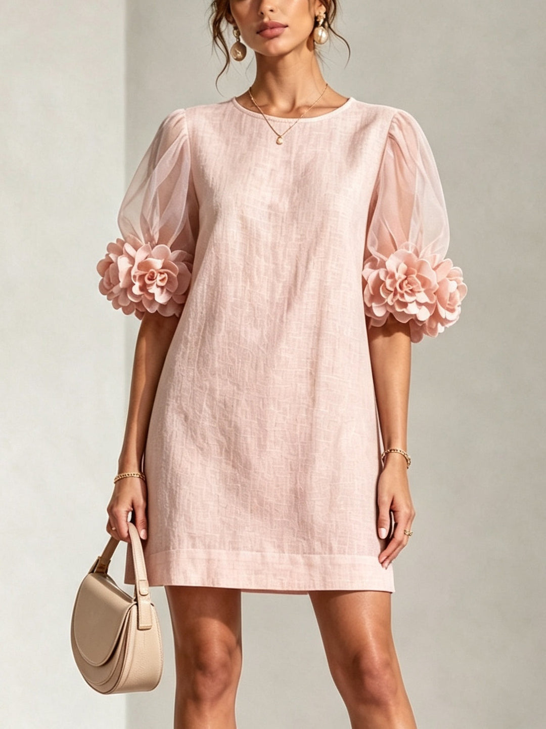 Seraphine | Women's Floral-Cuff Puff-Sleeve Mini Dress