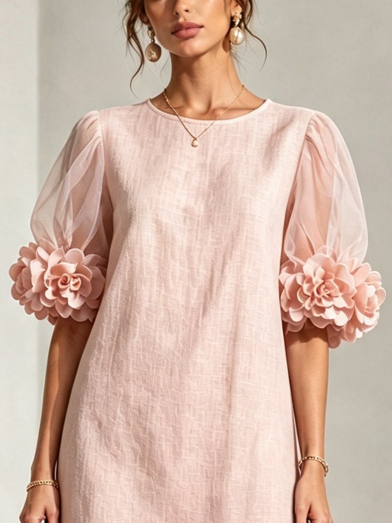 Seraphine | Women's Floral-Cuff Puff-Sleeve Mini Dress