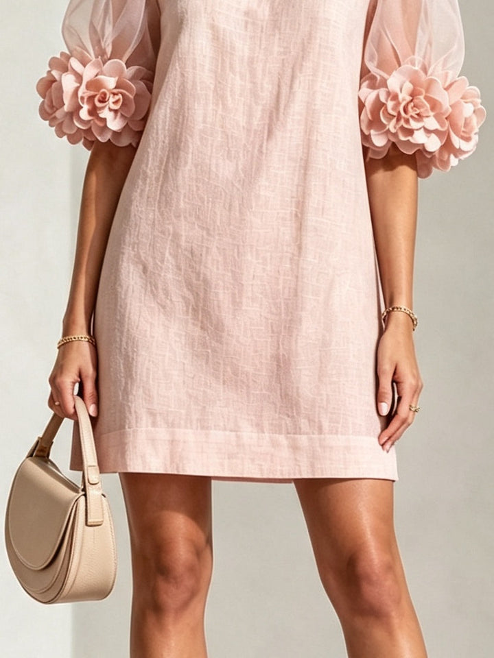 Seraphine | Women's Floral-Cuff Puff-Sleeve Mini Dress