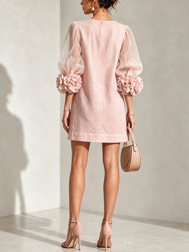Seraphine | Women's Floral-Cuff Puff-Sleeve Mini Dress