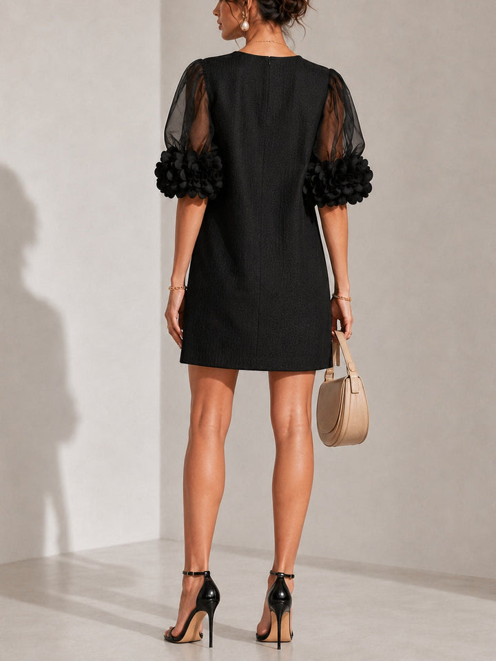 Persephone | Women's Puff-Sleeve Floral-Cuff Mini Dress