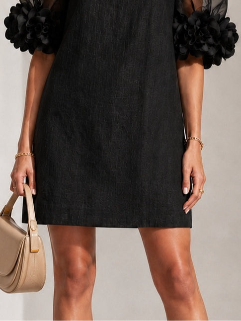 Persephone | Women's Puff-Sleeve Floral-Cuff Mini Dress