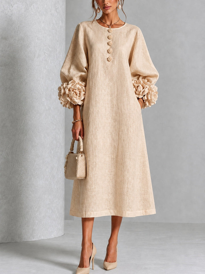 Rosanne | Women's Rosette-Cuff Midi Dress