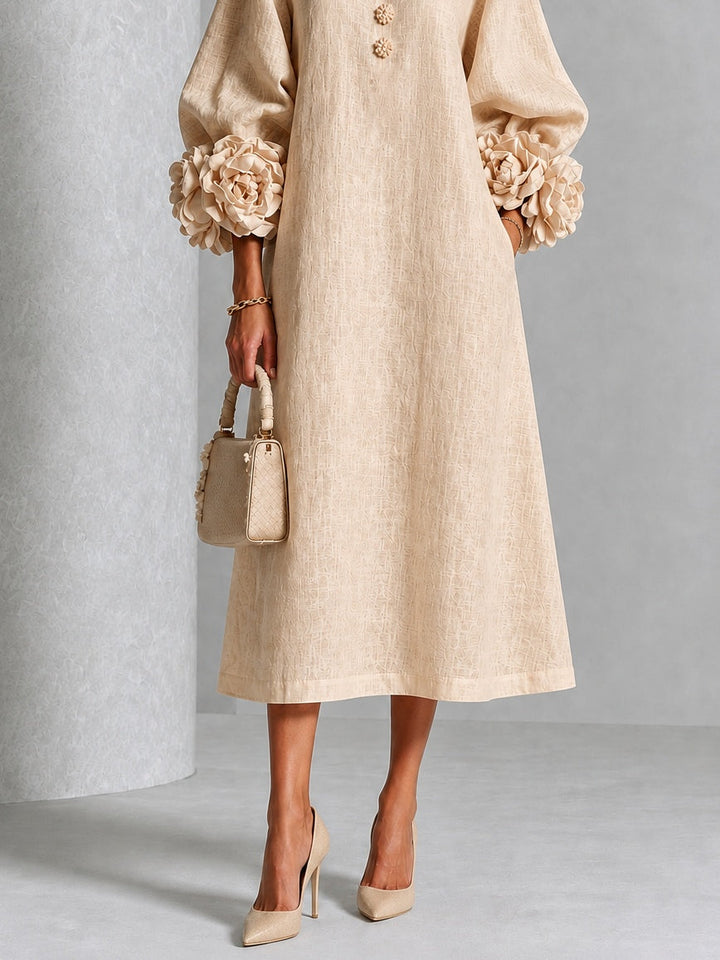 Rosanne | Women's Rosette-Cuff Midi Dress