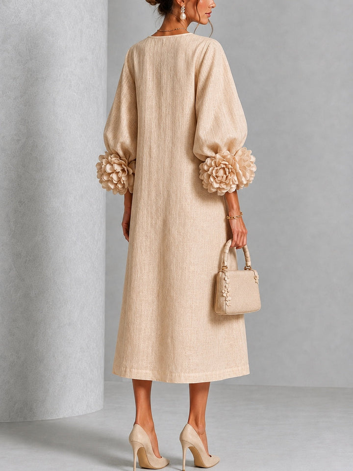 Rosanne | Women's Rosette-Cuff Midi Dress