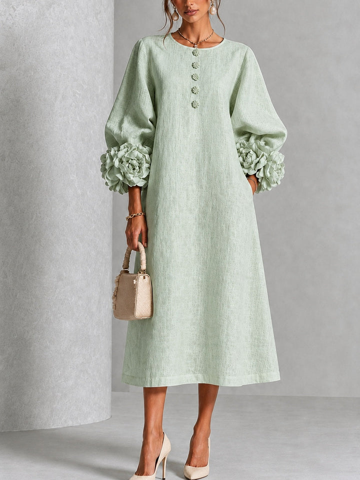 Sienna | Women's Floral-Cuff Midi Dress
