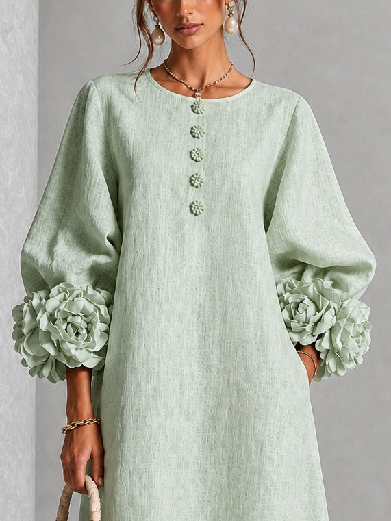 Sienna | Women's Floral-Cuff Midi Dress
