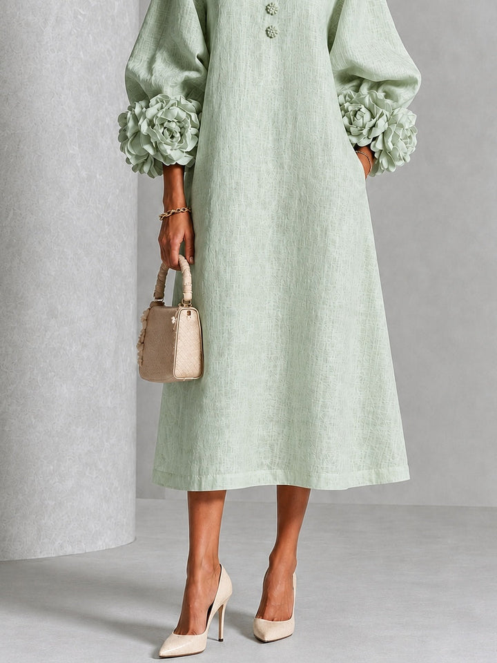 Sienna | Women's Floral-Cuff Midi Dress