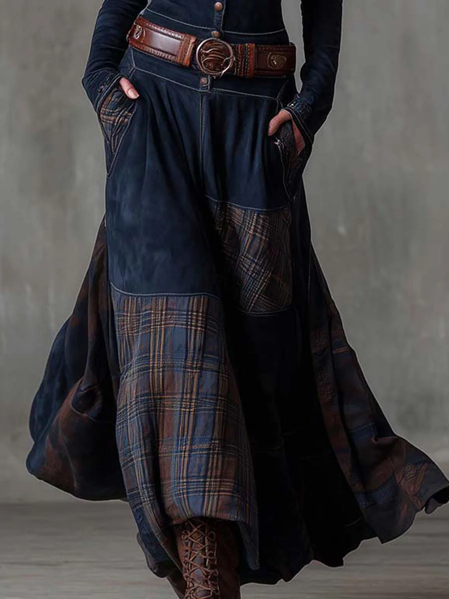 Simone | Women's Suede Maxi Dress with Belt