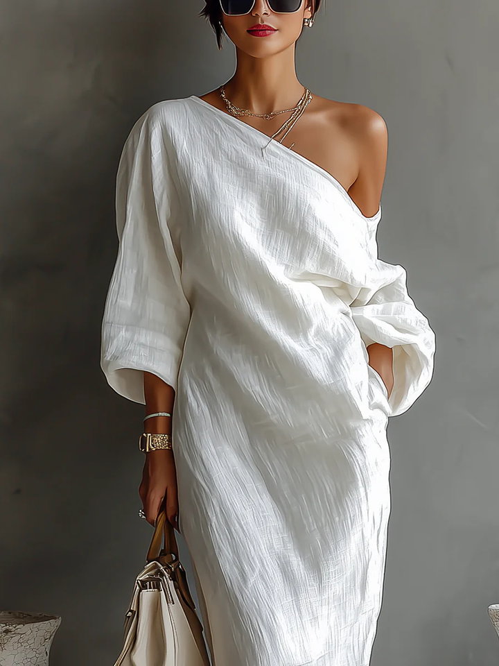 Women's One Shoulder Wrap Maxi Dress