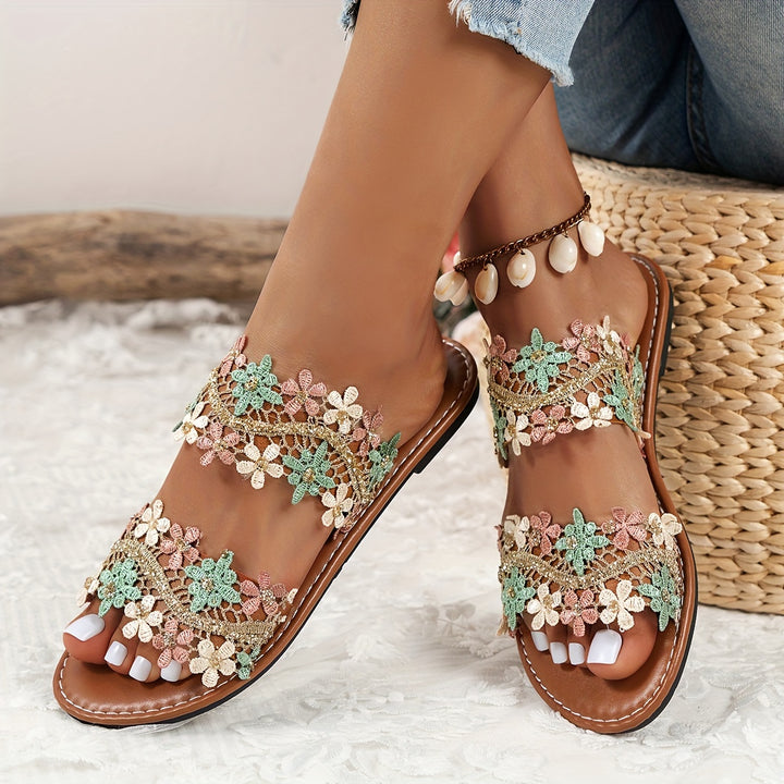 Women's Fashion Flat Floral Sandals
