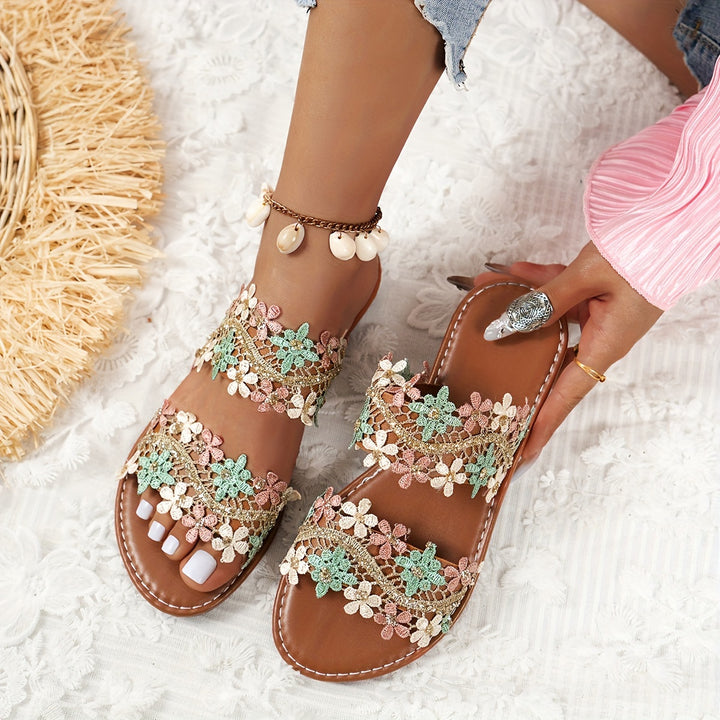 Women's Fashion Flat Floral Sandals