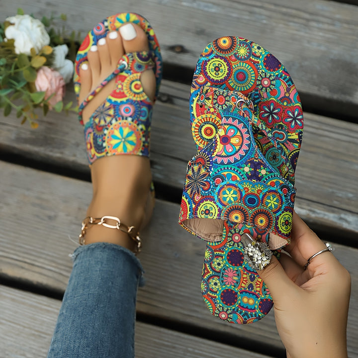 Women's Bohemian Slip-On Mandala Pattern Sandals