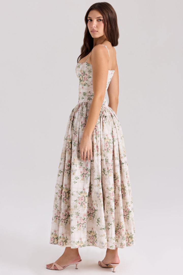 Daisy | Feminine Floral Gathered Waist Midi Sundress