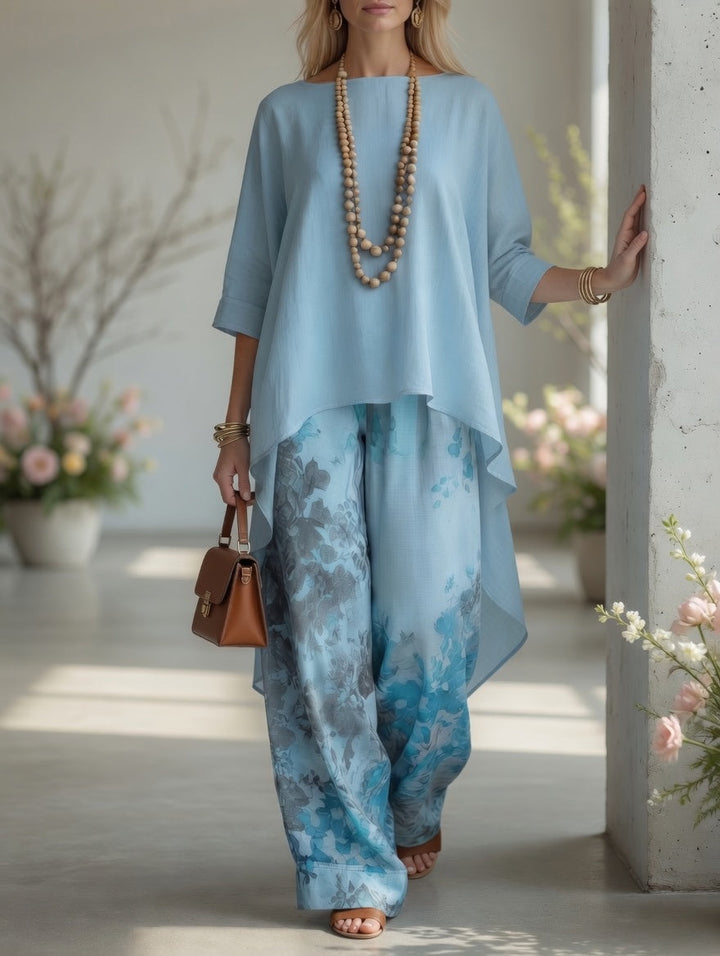 Sloane | Women's Two-Piece Tunic & Wide-Leg Pants Set