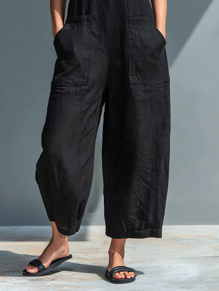 Perpetua | Women's Sleeveless Jumpsuit with Stand Collar