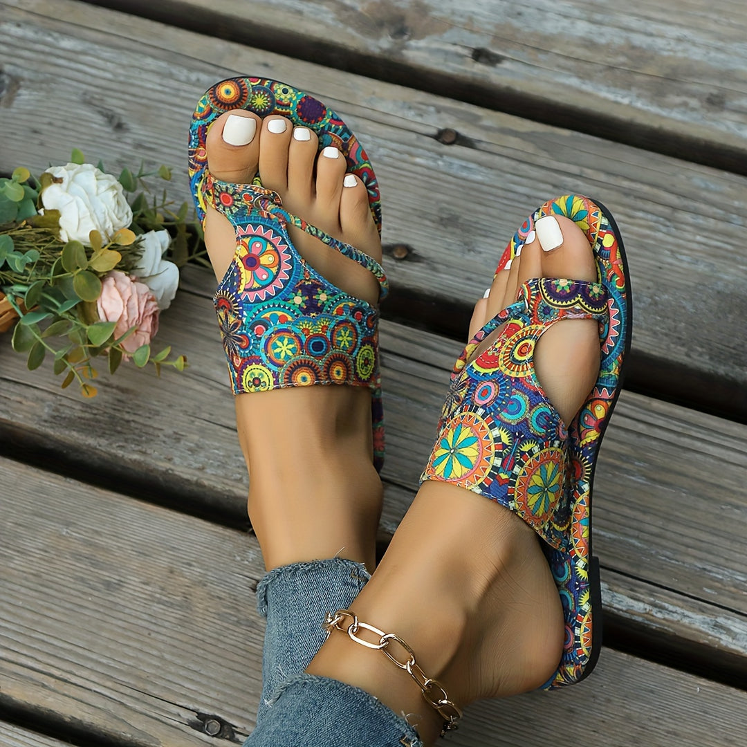 Women's Bohemian Slip-On Mandala Pattern Sandals