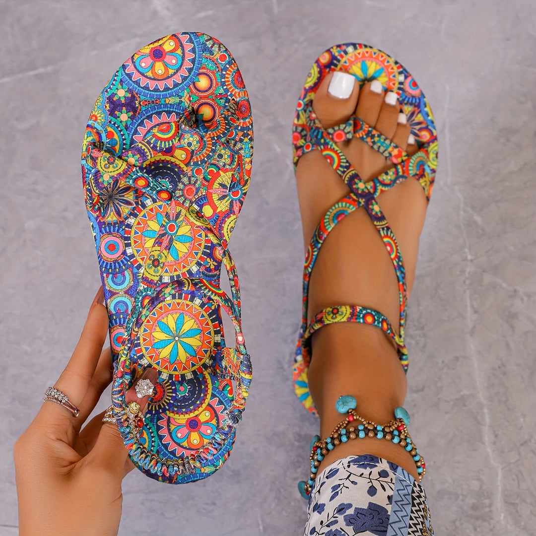 Women's Summer Round-Toe Boho Flat Sandals
