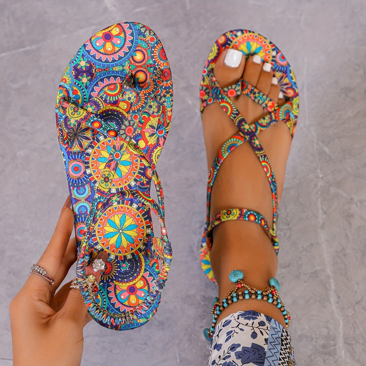 Women's Summer Round-Toe Flat Bohemian Sandals