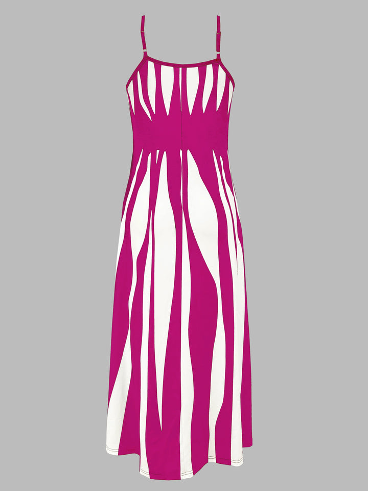 Women's V-Neck Printed Casual Dress