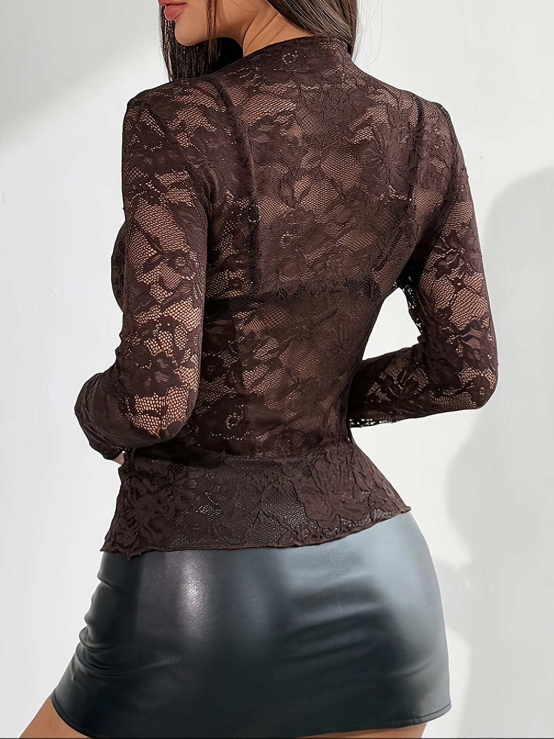 Women's Stylish Lace Sheer Top