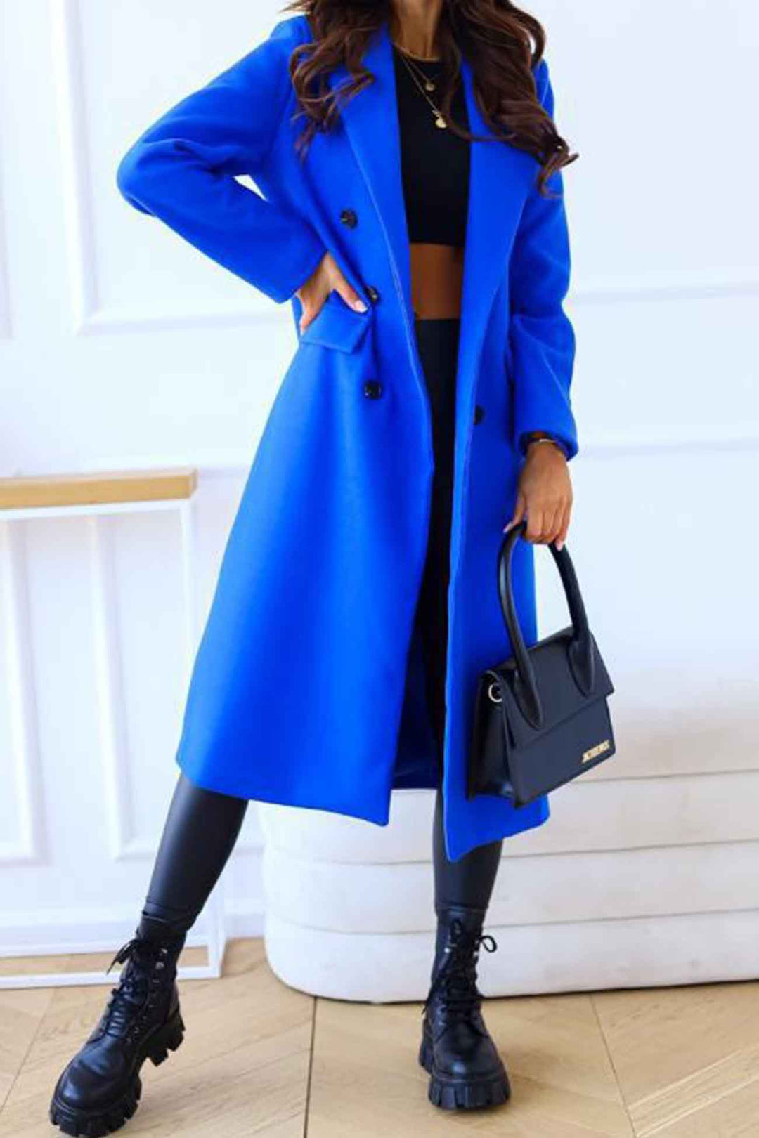 Giorgia | Double-breasted coat with lapels and long sleeves