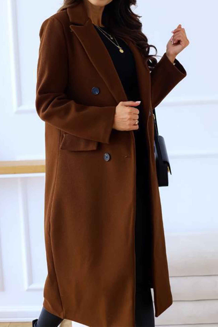 Giorgia | Double-breasted coat with lapels and long sleeves