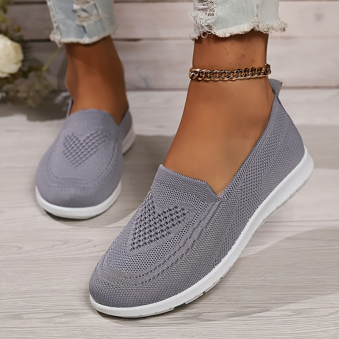 Women's Breathable Knit Flat Casual Shoes