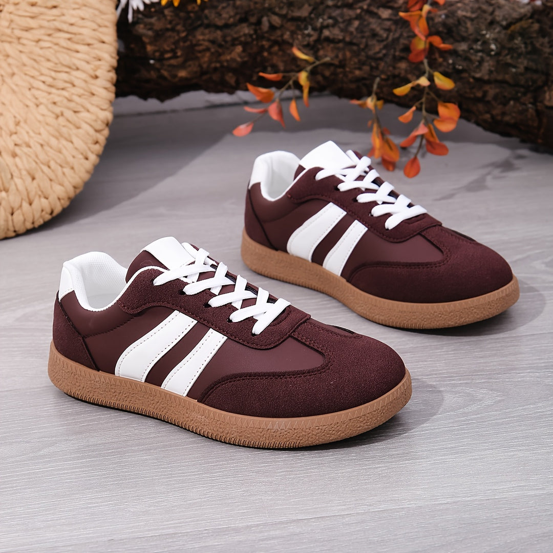 Women's Casual Solid Color Patchwork Lace-Up Sneakers