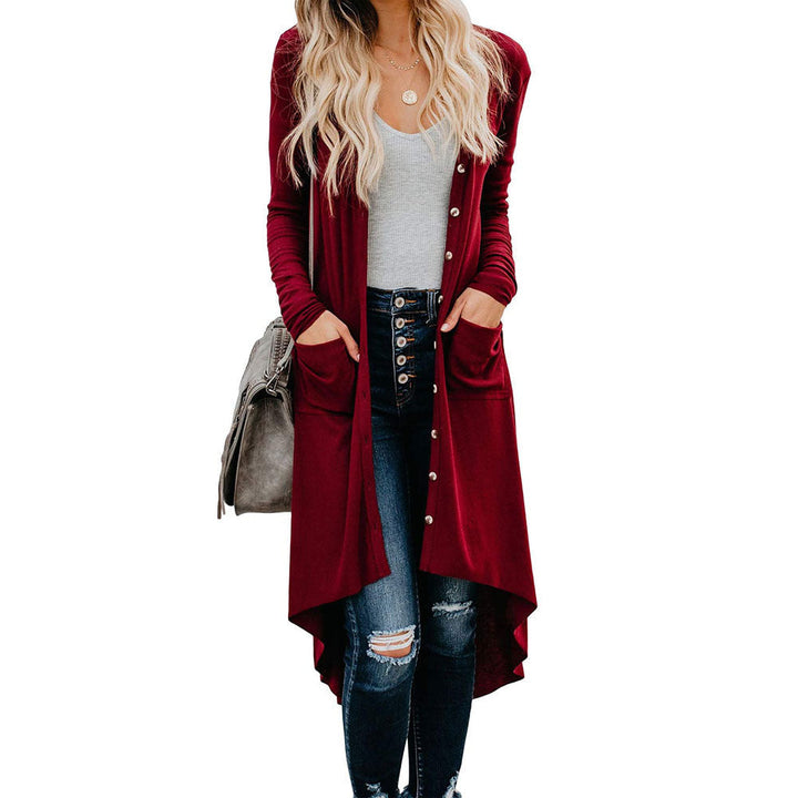 Women's Long Cardigan - Button-Up Design - Casual Chic - Layering Piece