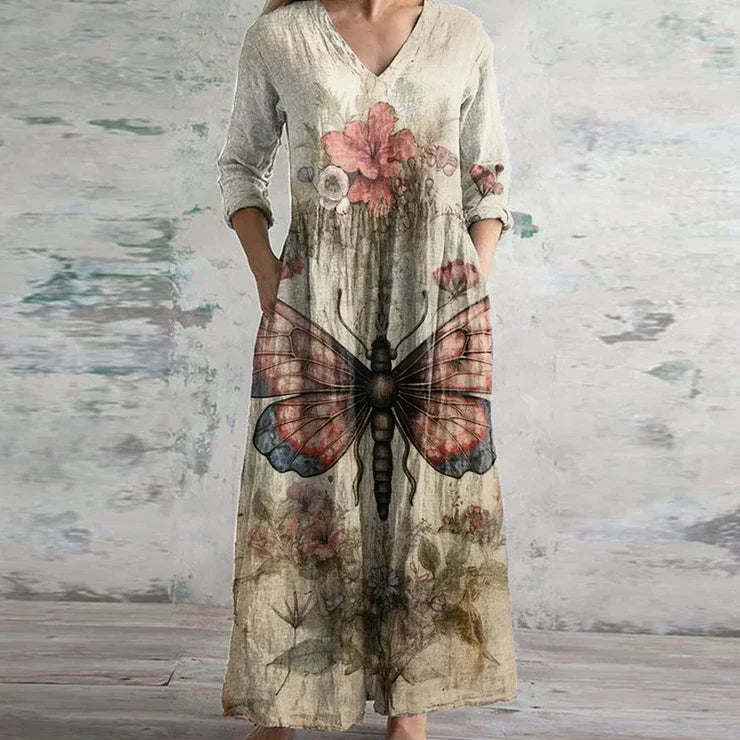 Kirsten | Floral V-Neck Maxi Dress