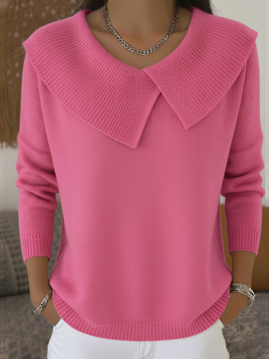 Lucia - Warm Knit Sweater with Soft Collar