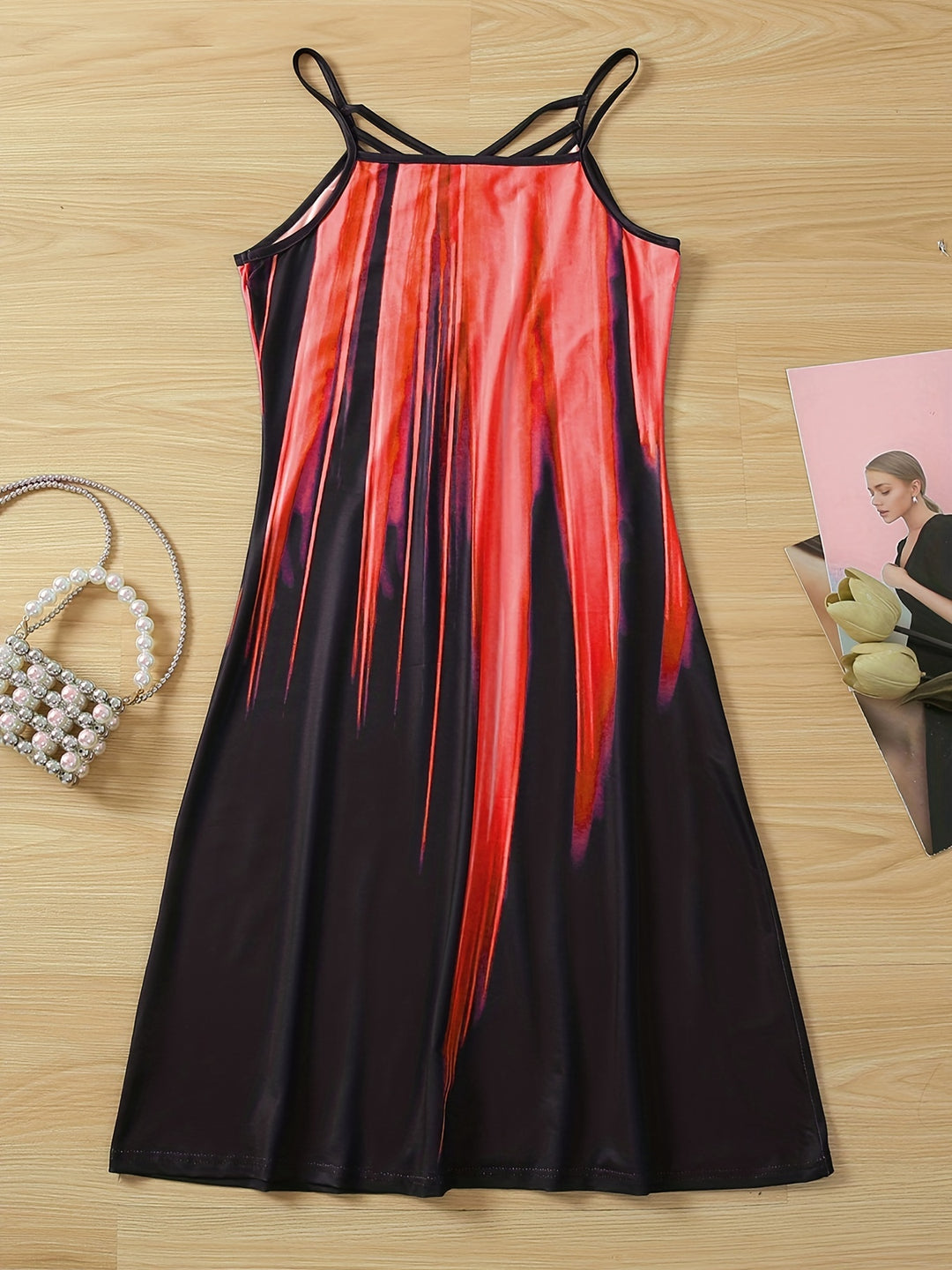 Women's Plus Size Printed Camisole Dress
