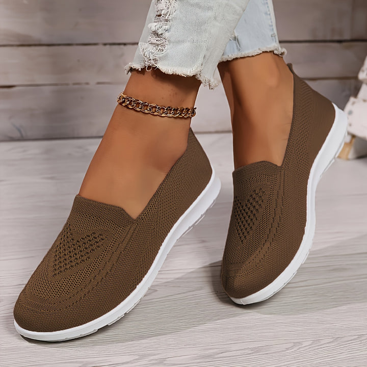 Women's Breathable Knit Flat Casual Shoes