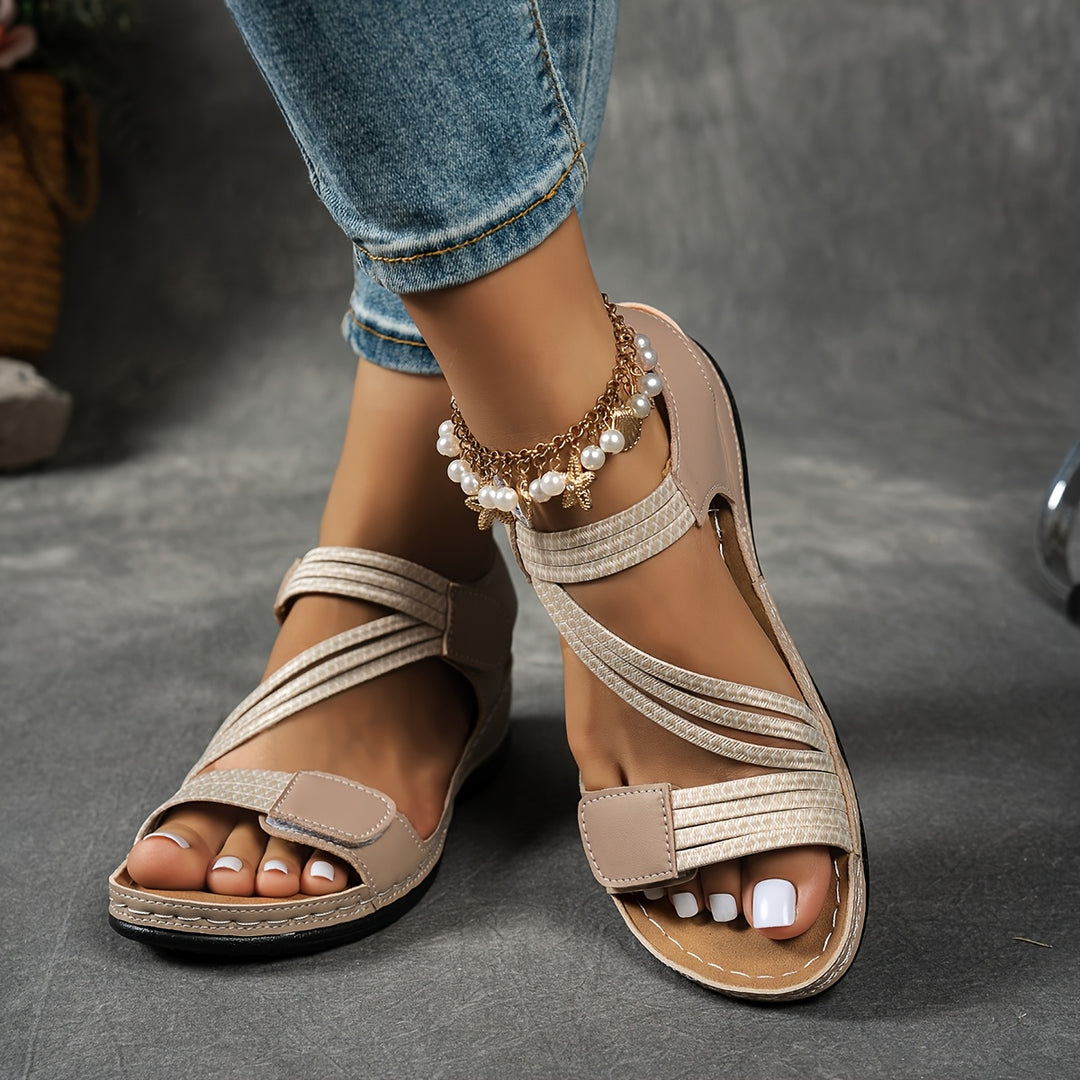 Women's Summer Adjustable Ankle Strap Open Toe Sandals