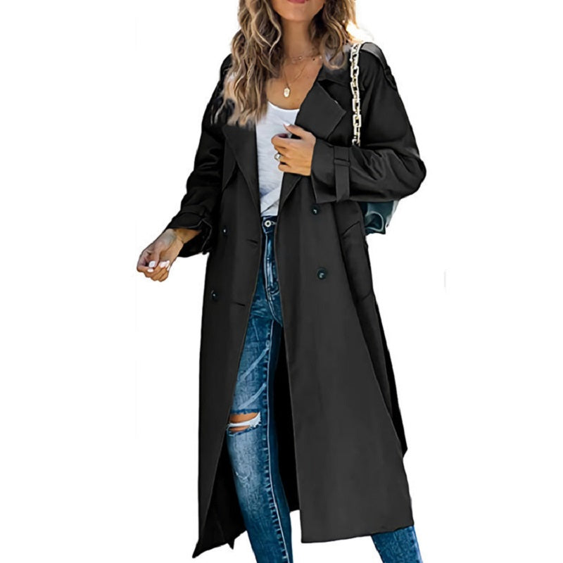 Women's Long Trench Coat for Winter