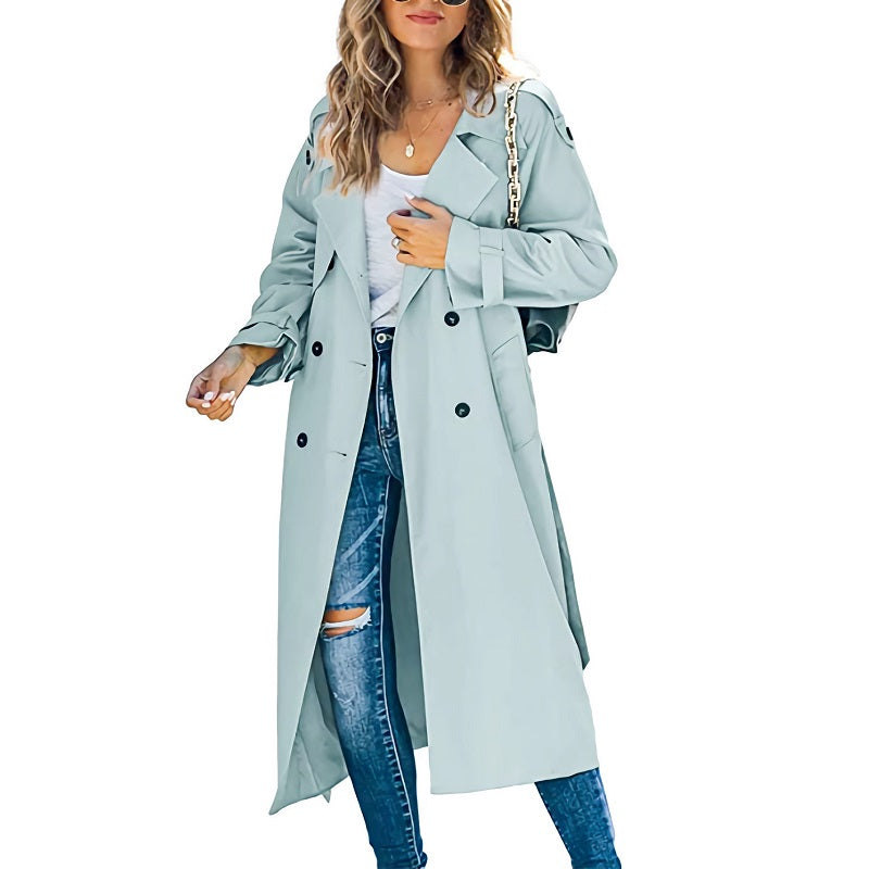 Women's Long Trench Coat for Winter