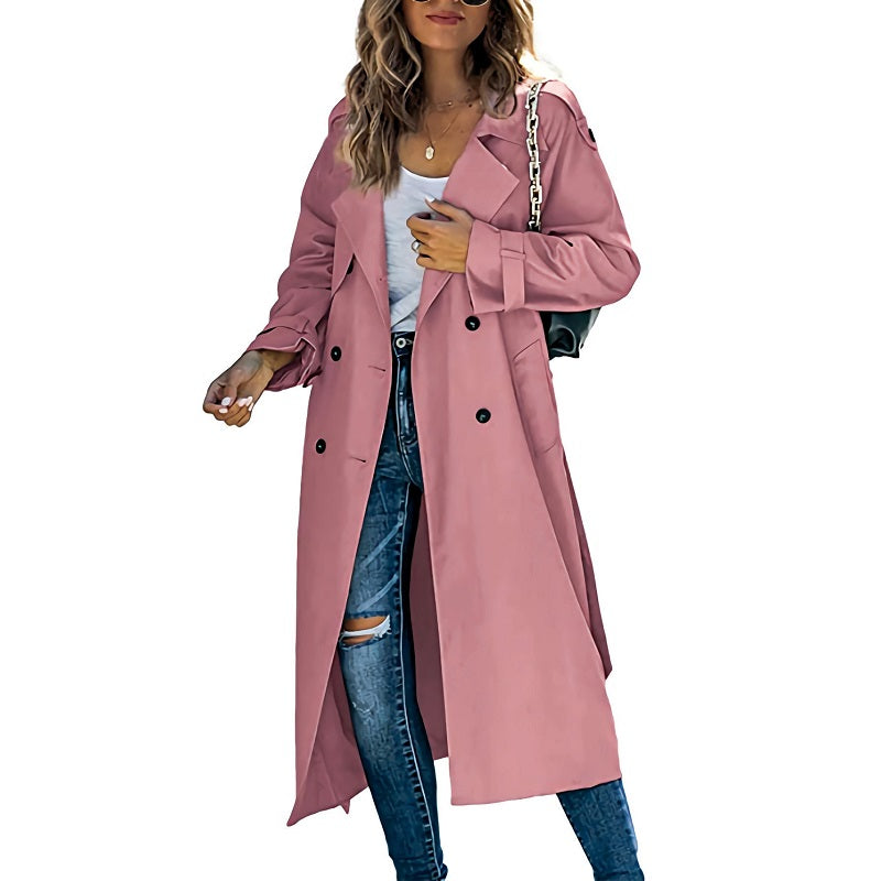 Women's Long Trench Coat for Winter
